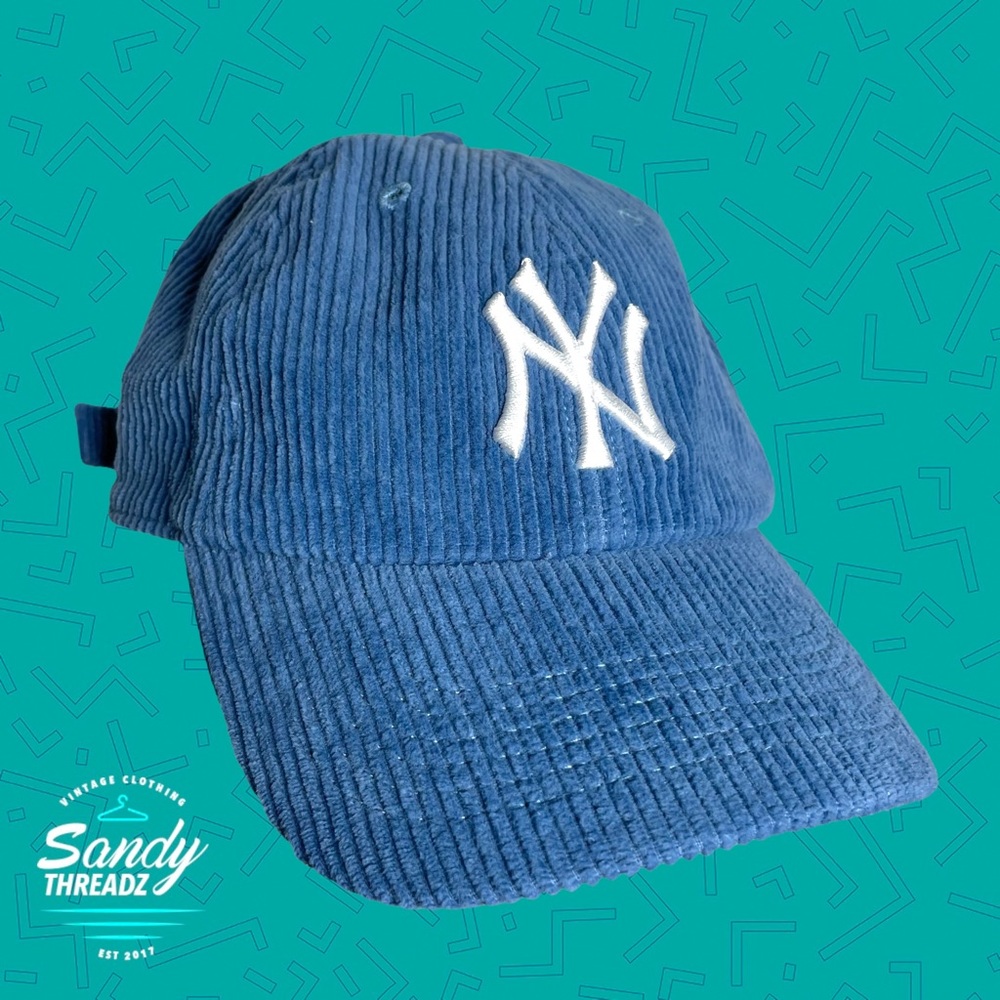 47 Brand Blue Corduroy NY Yankees Cap with White Logo